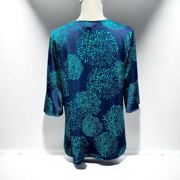🌻Buckhead Betties "Just Bloom" Blue & Teal Cora Top Size XL - Picture 4 of 7